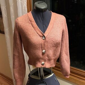 Women's Pink/Coral Crop Sweater